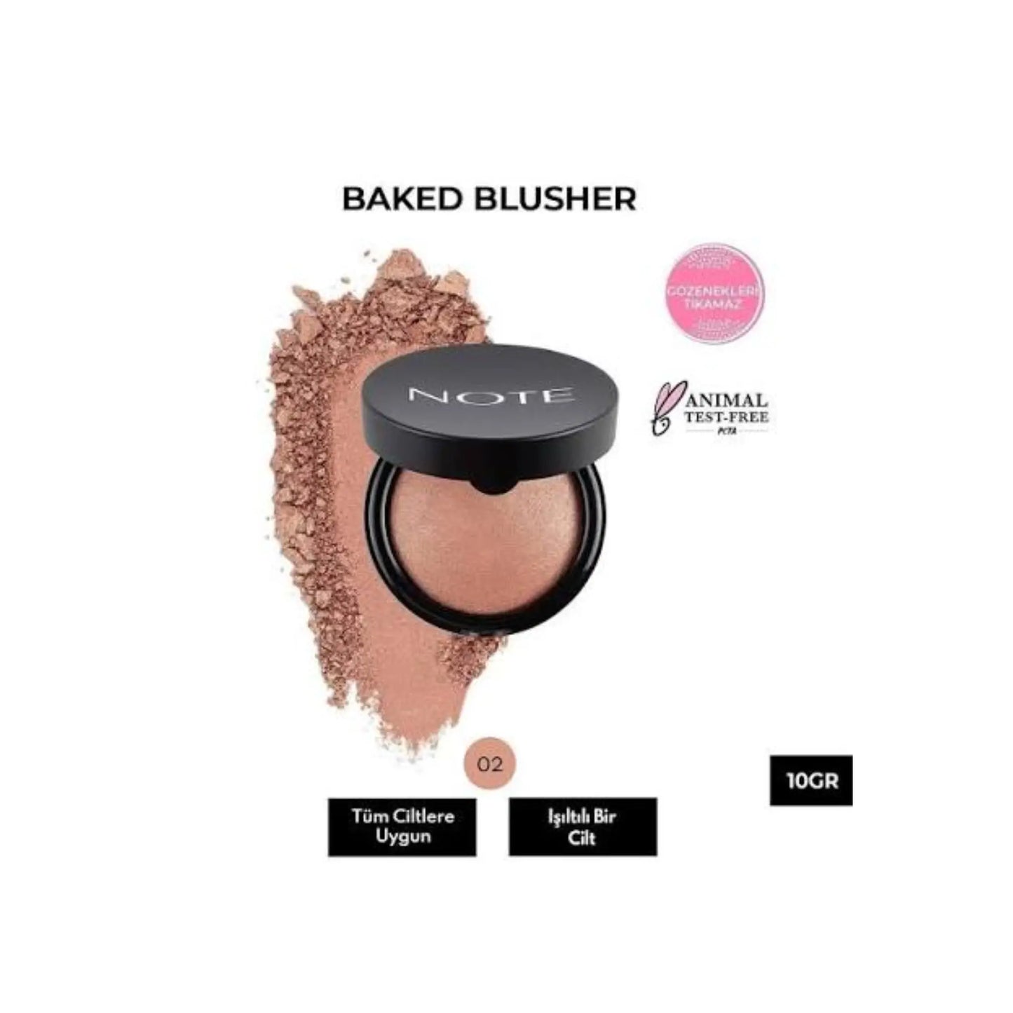 Note Baked Blusher ( 02 Vintage Pink ) Note