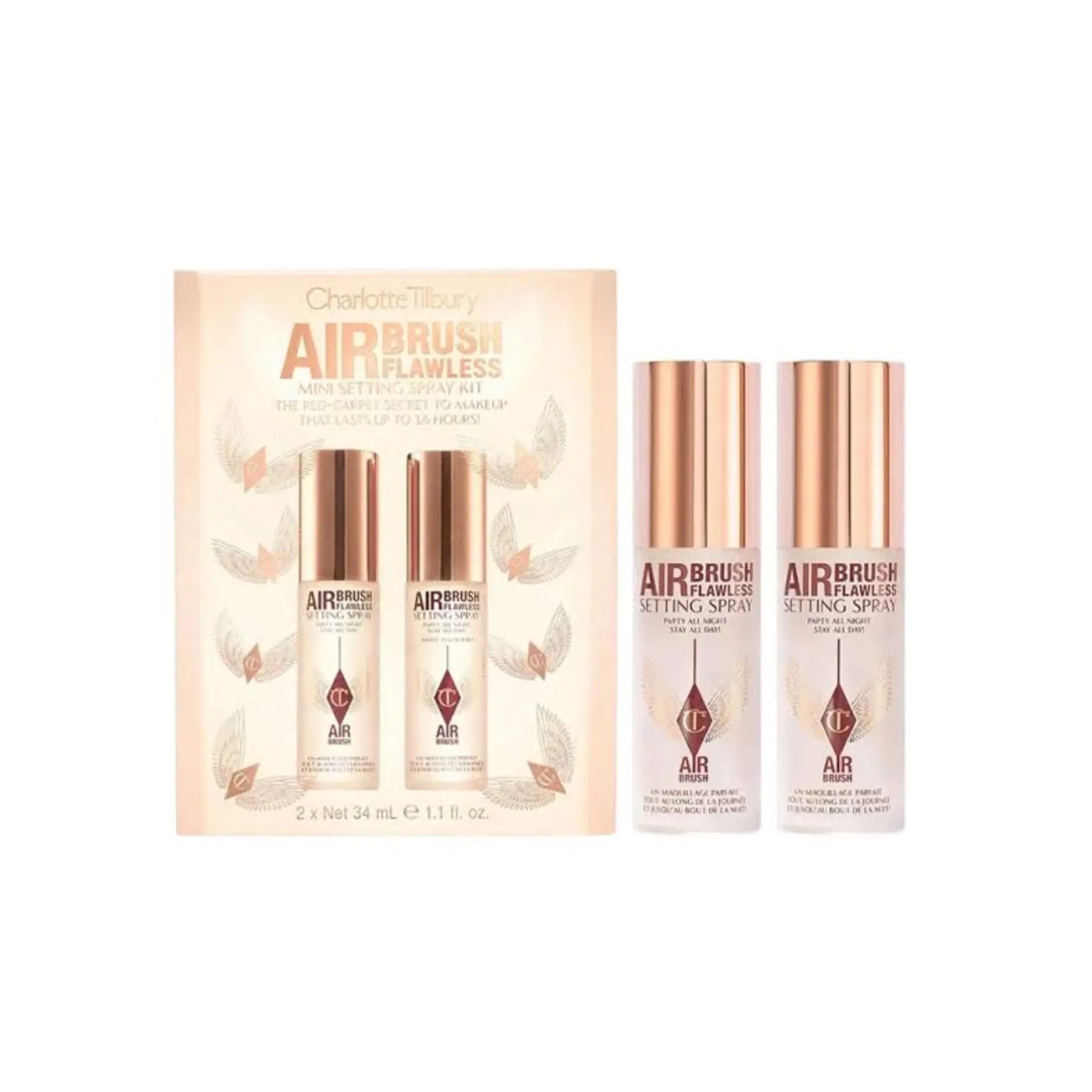 Charlotte Tilbury Air Brush Mini Setting Spray Kit 2*34ML charlotte tilbury