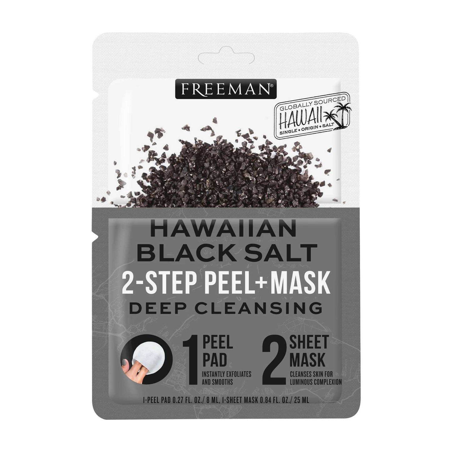 Freeman Hawaiian Black Salt 2-Step Peel + Mask Freeman