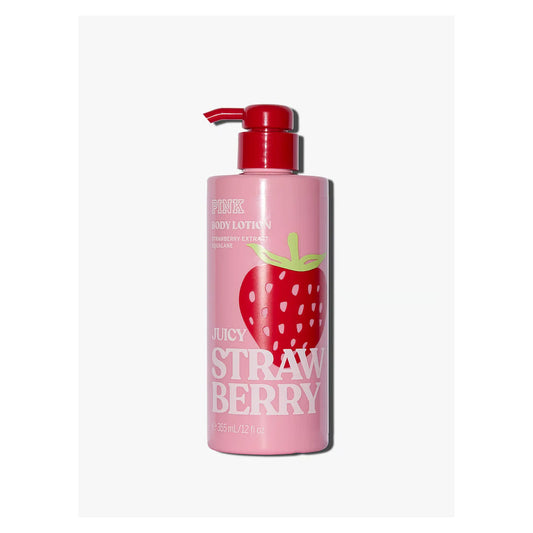 Pink Body Lotion Strawberry Extract ( Juicy Strawberry) 355ML Pink