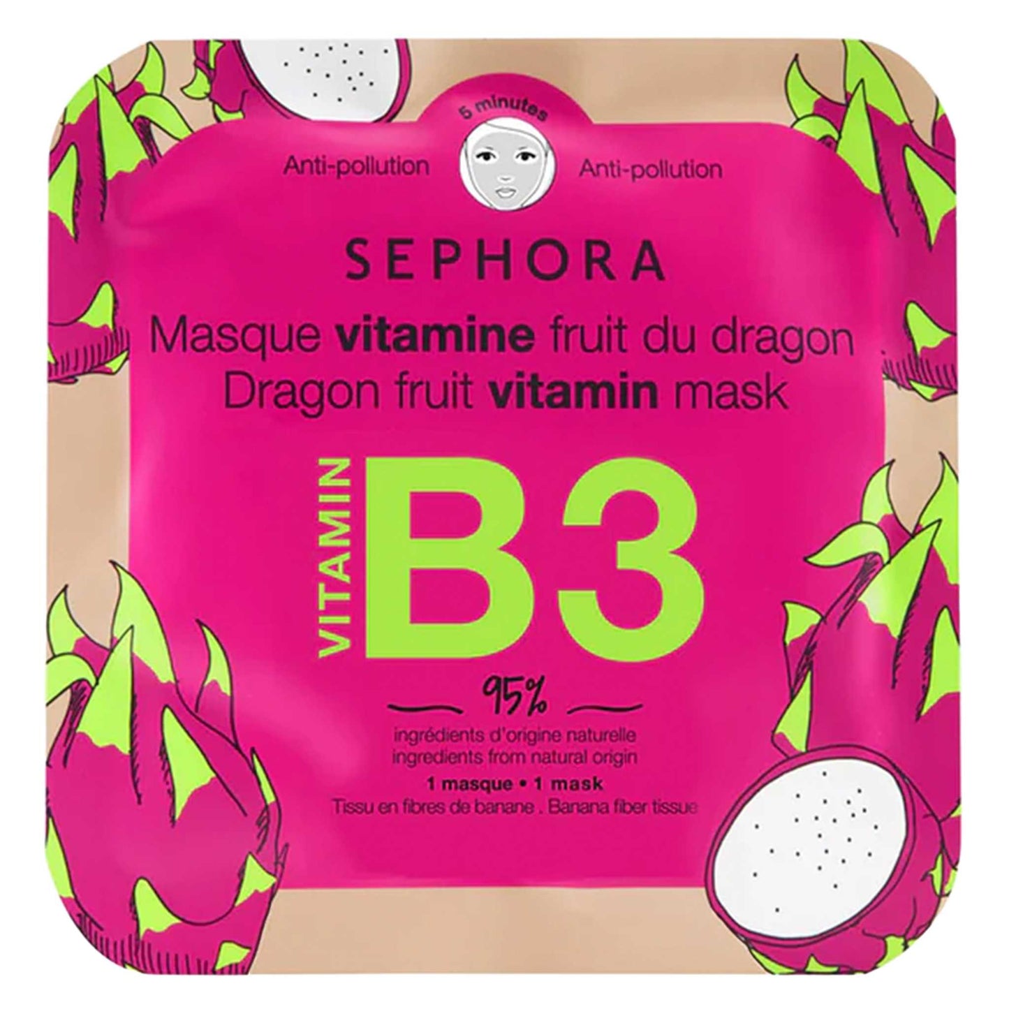 SEPHORA SHEET MASKS ( Dragon Fruit Vitamin Mask  ) Sephora